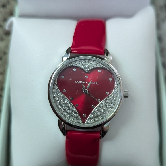 Laura Ashley Red Patent Strap Watch - Picture 1 of 4